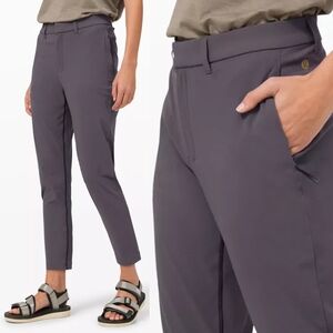 Lululemon sz 12 Robert Gellar Athletica Take The Moment Travel Pant Grey Purple